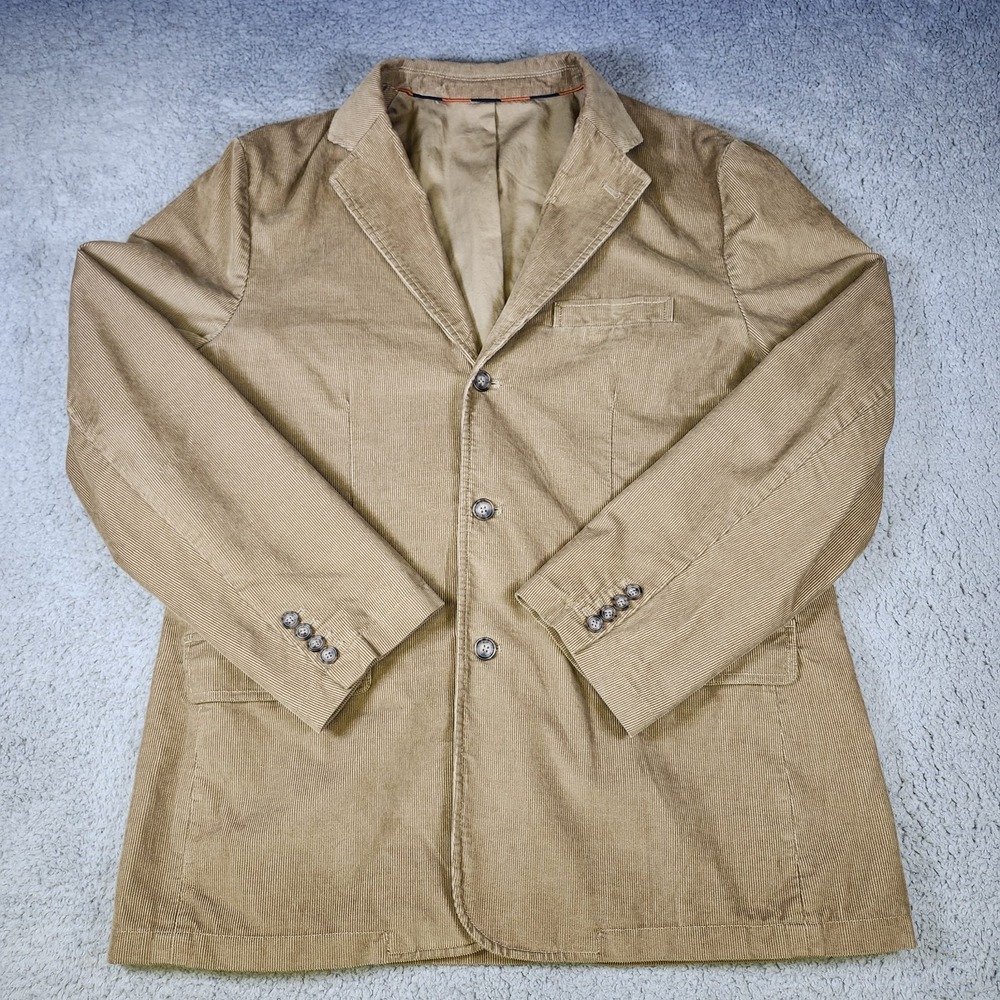 J Crew Sport Jacket Coat Mens XL Solid Corduroy Three Button